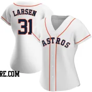 Women's Houston Astros Don Larsen Authentic White Home Jersey