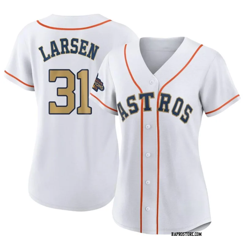 Women's Houston Astros Don Larsen Replica Gold White 2023 Collection Jersey