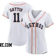 Women's Houston Astros Evan Gattis Authentic White 2022 World Series Champions Home Jersey