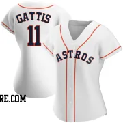 Women's Houston Astros Evan Gattis Authentic White Home Jersey