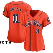 Women's Houston Astros Evan Gattis Limited Orange Alternate Jersey