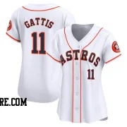 Women's Houston Astros Evan Gattis Limited White Home Jersey