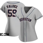 Women's Houston Astros Framber Valdez Authentic Gray Road 2020 Jersey