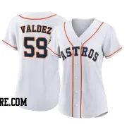 Women's Houston Astros Framber Valdez Authentic White 2022 World Series Home Jersey