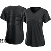 Women's Houston Astros Framber Valdez Replica Black Pitch Fashion Jersey