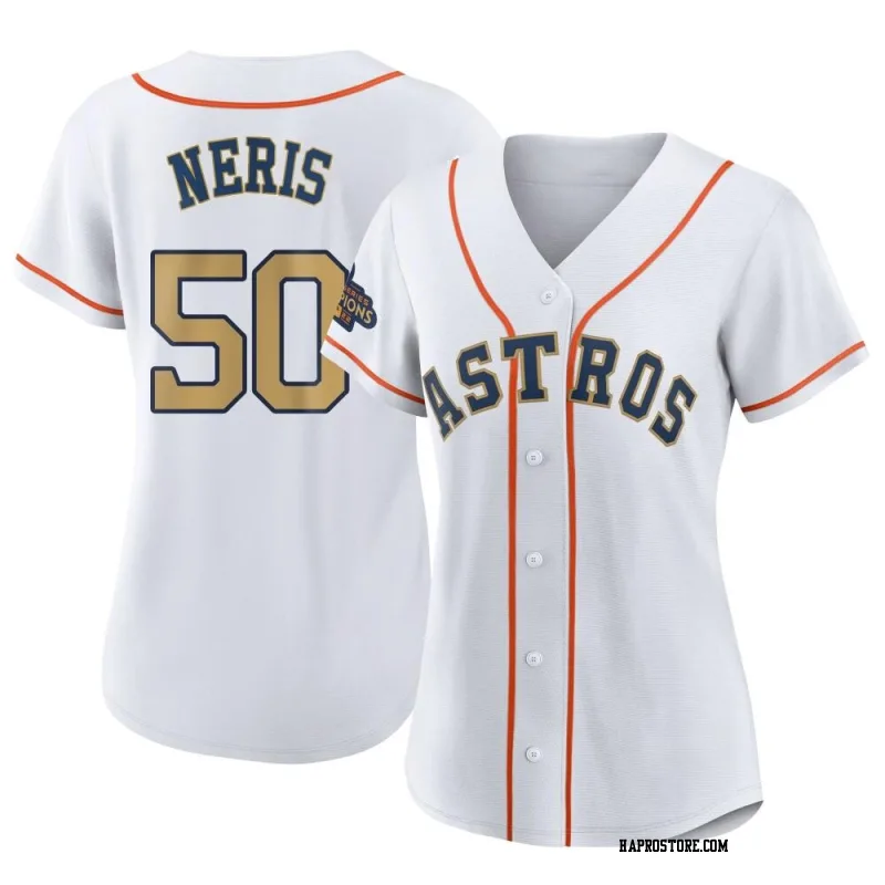 Women's Houston Astros Hector Neris Replica Gold White 2023 Collection Jersey