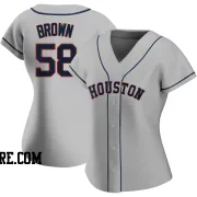 Women's Houston Astros Hunter Brown Authentic Gray Road 2020 Jersey