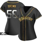 Women's Houston Astros Hunter Brown Replica Black Golden Alternate Jersey