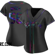 Women's Houston Astros Hunter Brown Replica Black Holographic Alternate Jersey