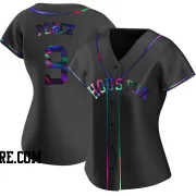 Women's Houston Astros Hunter Pence Replica Black Holographic Alternate Jersey