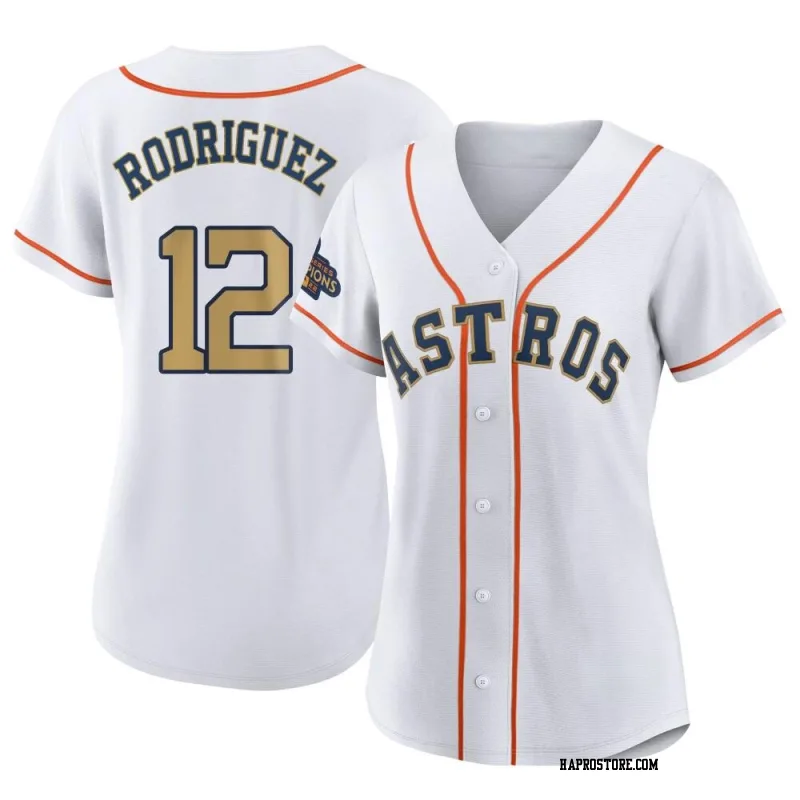 Women's Houston Astros Ivan Rodriguez Authentic Gold White 2023 Collection Jersey