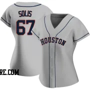 Women's Houston Astros Jairo Solis Authentic Gray Road 2020 Jersey