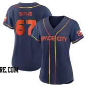 Women's Houston Astros Jairo Solis Authentic Navy 2022 City Connect Jersey