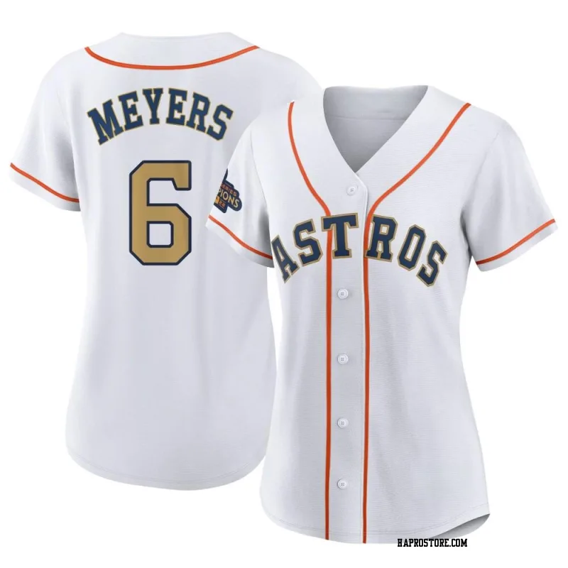 Women's Houston Astros Jake Meyers Replica Gold White 2023 Collection Jersey