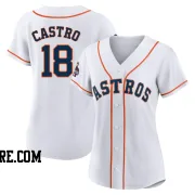 Women's Houston Astros Jason Castro Authentic White 2022 World Series Champions Home Jersey