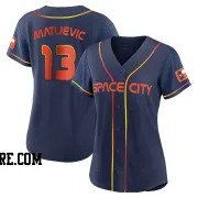 Women's Houston Astros J.J. Matijevic Authentic Navy 2022 City Connect Jersey