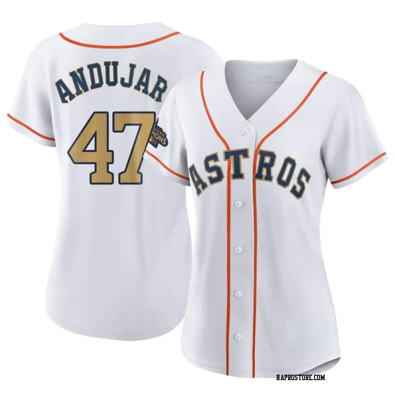 Women's Houston Astros Joaquin Andujar Replica Gold White 2023 Collection Jersey