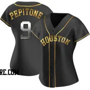 Women's Houston Astros Joe Pepitone Replica Black Golden Alternate Jersey