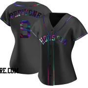 Women's Houston Astros Joe Pepitone Replica Black Holographic Alternate Jersey