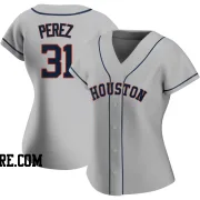 Women's Houston Astros Joe Perez Authentic Gray Road 2020 Jersey