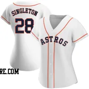 Women's Houston Astros Jon Singleton Authentic White Home Jersey