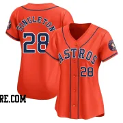 Women's Houston Astros Jon Singleton Limited Orange Alternate Jersey