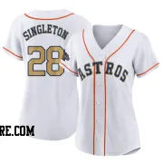 Women's Houston Astros Jon Singleton Replica Gold White 2023 Collection Jersey