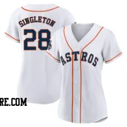 Women's Houston Astros Jon Singleton Replica White 2022 World Series Champions Home Jersey