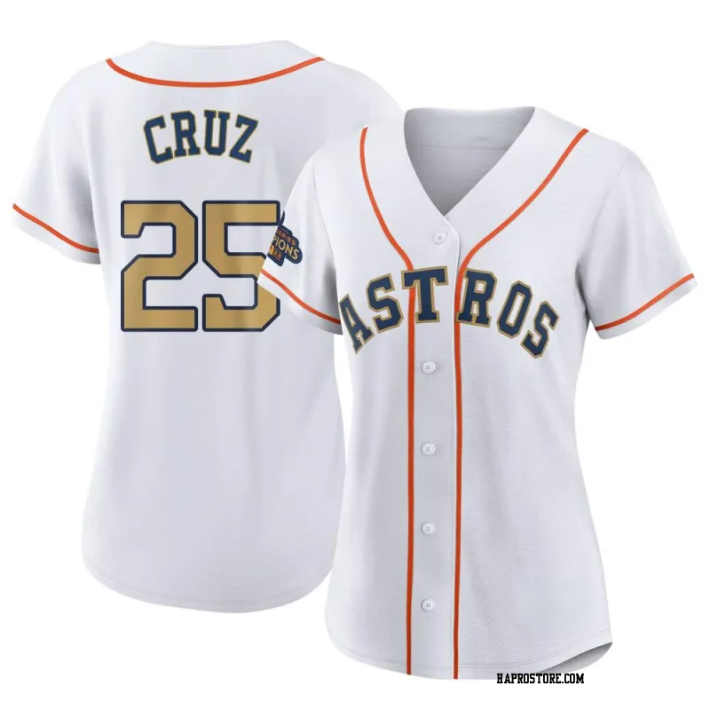 Women's Houston Astros Jose Cruz Jr. Replica Gold White 2023 Collection Jersey