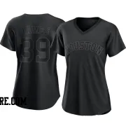 Women's Houston Astros Josh James Replica Black Pitch Fashion Jersey