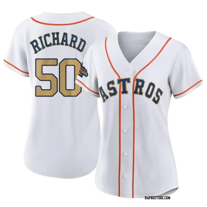 Women's Houston Astros J.R. Richard Replica Gold White 2023 Collection Jersey