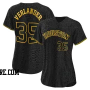 Women's Houston Astros Justin Verlander Authentic Black Snake Skin City Jersey