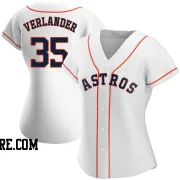 Women's Houston Astros Justin Verlander Authentic White Home Jersey