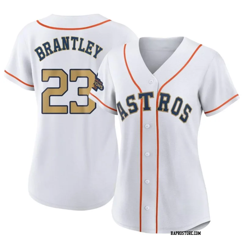 Women's Houston Astros Michael Brantley Authentic Gold White 2023 Collection Jersey