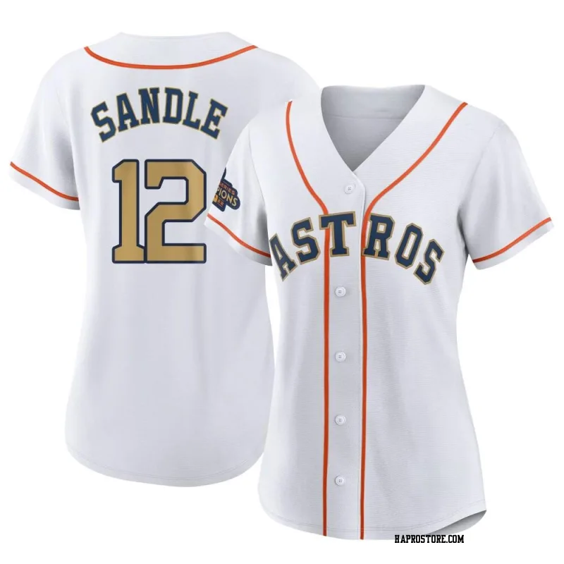 Women's Houston Astros Michael Sandle Replica Gold White 2023 Collection Jersey