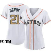 Women's Houston Astros Nolan Devos Authentic Gold White 2023 Collection Jersey