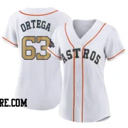 Women's Houston Astros Oliver Ortega Authentic Gold White 2023 Collection Jersey