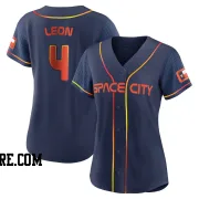 Women's Houston Astros Pedro Leon Authentic Navy 2022 City Connect Jersey