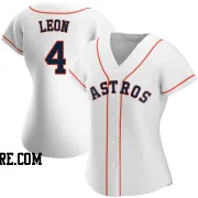 Women's Houston Astros Pedro Leon Authentic White Home Jersey