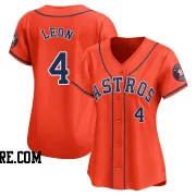 Women's Houston Astros Pedro Leon Limited Orange Alternate Jersey