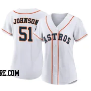 Women's Houston Astros Randy Johnson Authentic White 2022 World Series Home Jersey