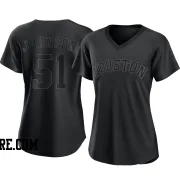 Women's Houston Astros Randy Johnson Replica Black Pitch Fashion Jersey