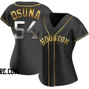 Women's Houston Astros Roberto Osuna Replica Black Golden Alternate Jersey