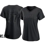 Women's Houston Astros Ryan Gusto Authentic Black Pitch Fashion Jersey