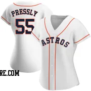 Women's Houston Astros Ryan Pressly Replica White Home Jersey