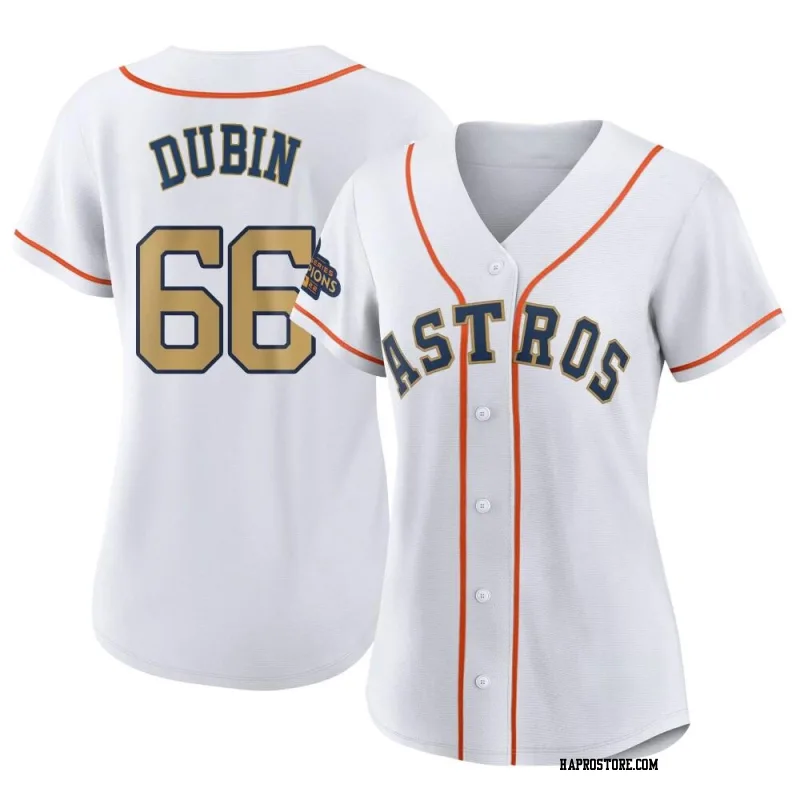 Women's Houston Astros Shawn Dubin Authentic Gold White 2023 Collection Jersey