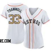 Women's Houston Astros Taylor Trammell Replica Gold White 2023 Collection Jersey