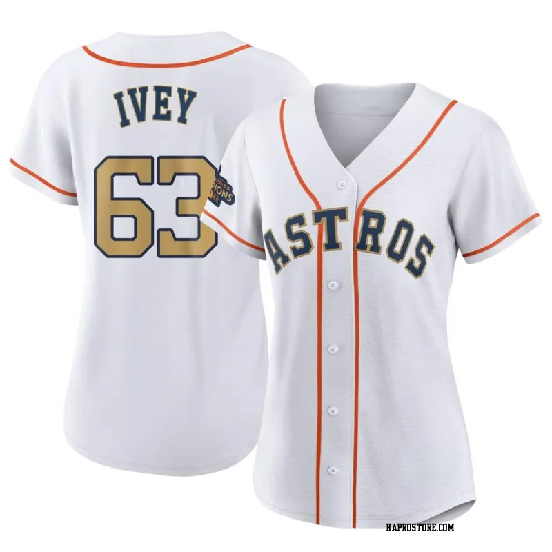 Women's Houston Astros Tyler Ivey Authentic Gold White 2023 Collection Jersey