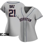 Women's Houston Astros Yainer Diaz Replica Gray Road 2020 Jersey