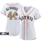 Women's Houston Astros Yordan Alvarez Replica Gold White 2023 Collection Jersey